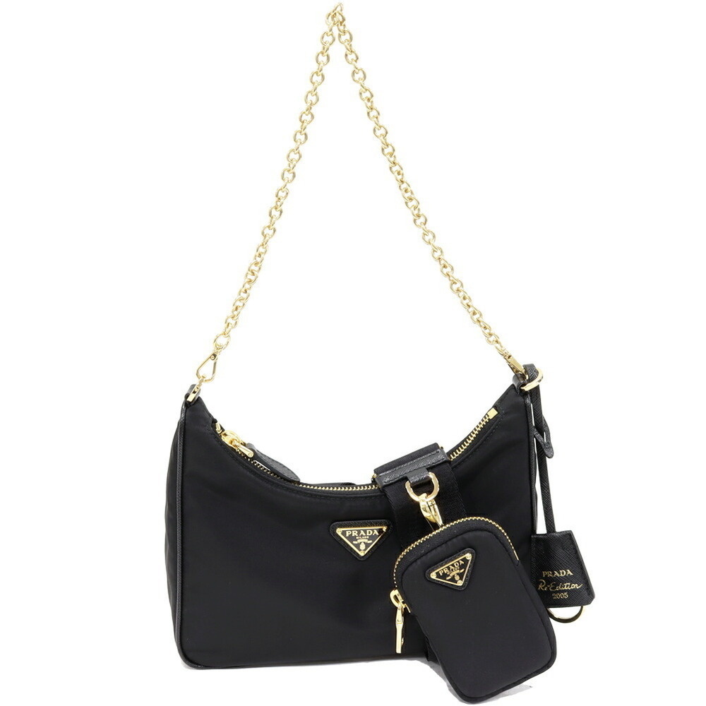 Prada Chain Shoulder Bag Re Edition Re Nero Black V
